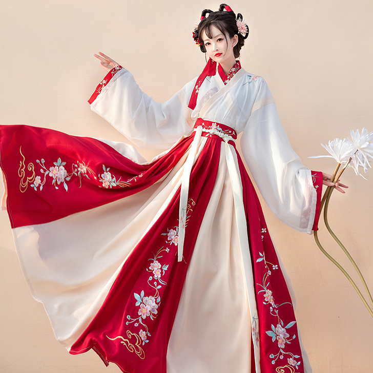 晋制交领汉服女秋冬学生中国风古装原创正品齐...