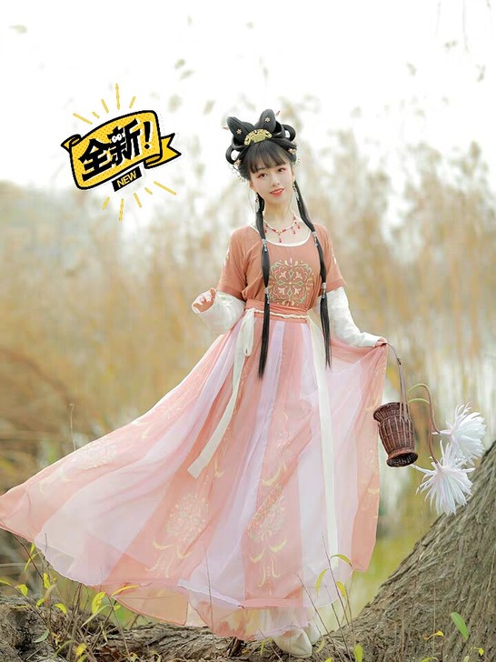 素羽华裳原创芷兮坦领汉服女半臂敦煌风复原齐...