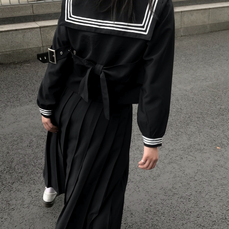 别动我课本！不良jk制服白三本中间服长裙学...