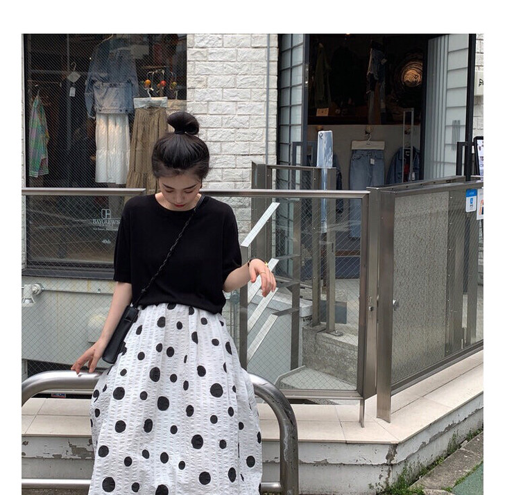 FFAN 浪漫少女波点裙半身裙长裙