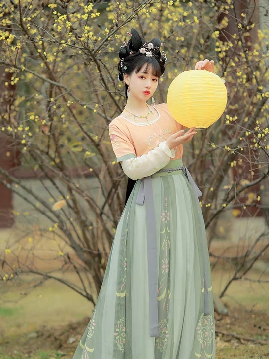 素羽华裳原创芷兮坦领汉服女半臂敦煌风复原齐...