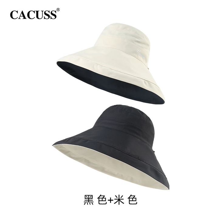 CACUSS大帽檐科技斜阳防紫外线可双面戴...