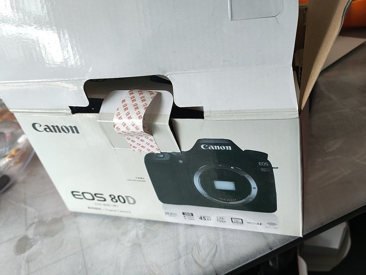 佳能80D包装盒，保修卡，说明书，收据，转...