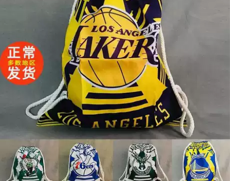 湖人队勇士队雄鹿篮球袋子背包篮球包训练包双...
