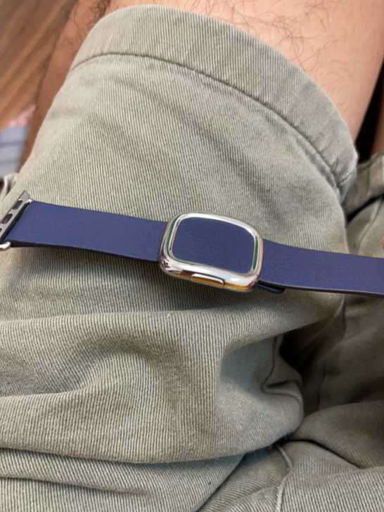 Apple Watch皮质表带。午夜蓝，买...