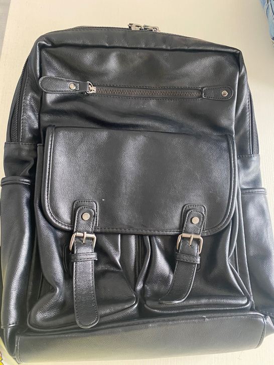 双肩背包一个 pu皮 非常百搭。八成新