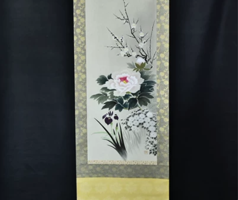 138！！（VH4859）青园笔 绢本手绘...