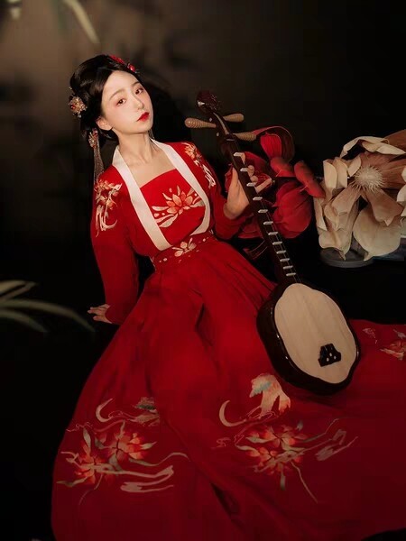 一鹭莲生 墨子研 原创汉服女大袖衫一片式齐...