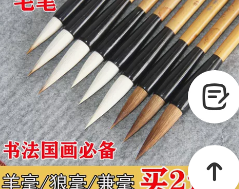 入门级毛笔 初学者学生专用毛笔 羊毫狼毫兼...
