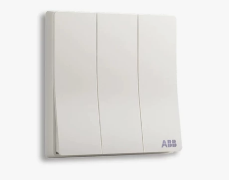 ABB插座无框轩致雅典白三开单控开关AF1...