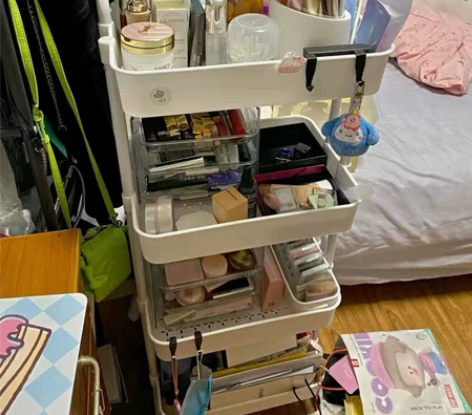 小推车置物架落地宿舍卧室多层书架厨房零食化...