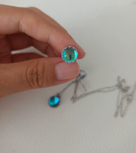 祖艾妈 包邮 土耳其蓝锆石套装 通体925...