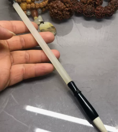 天然黄龙玉毛笔 文房四宝 云南龙陵 冰透 ...