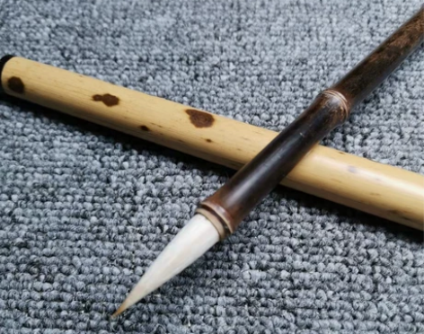 自家老人老技师纯手工制作的精致紫毫毛笔和兼...