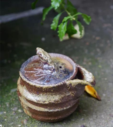 澄州古窑 孙语手工作品  柴烧宝瓶  松果...