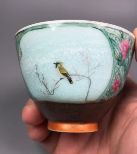 等于堂柴烧开窗手绘茶杯 手工杯 主人杯 小...