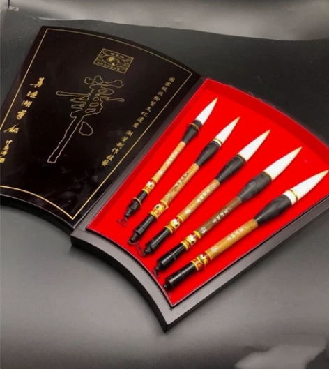 善琏湖笔～双羊牌劳动最光荣纯羊毫套装笔 尺...