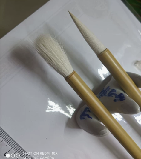 毛笔,羊毫毛笔,天山雪峰小号和大号,两支共...
