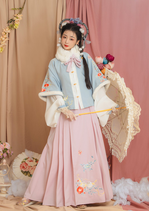 【礼遇价】玉术原创汉服女啾啾方领半袖披袄明...