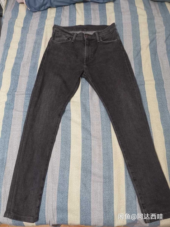 Levis李维斯505灰色牛仔裤男水洗小脚...