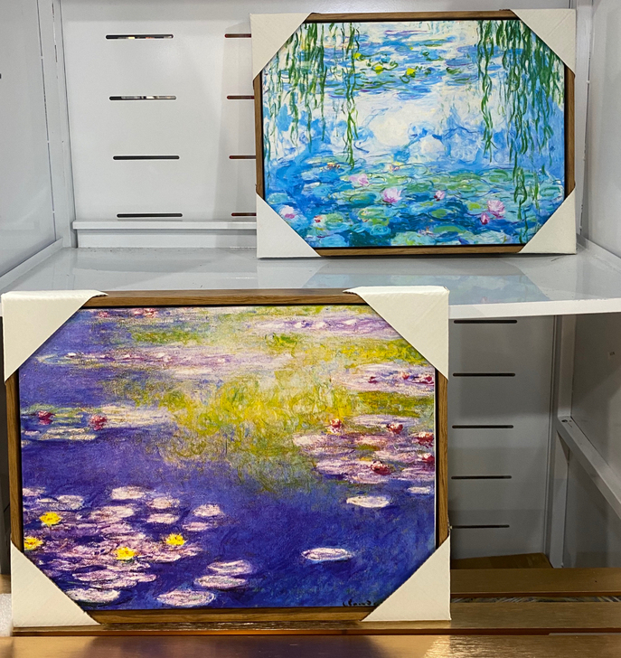 莫奈油画作品睡莲（蓝色）