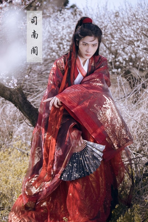 【汉服出租】司南阁汉服 夜罗 红黑色交领大...