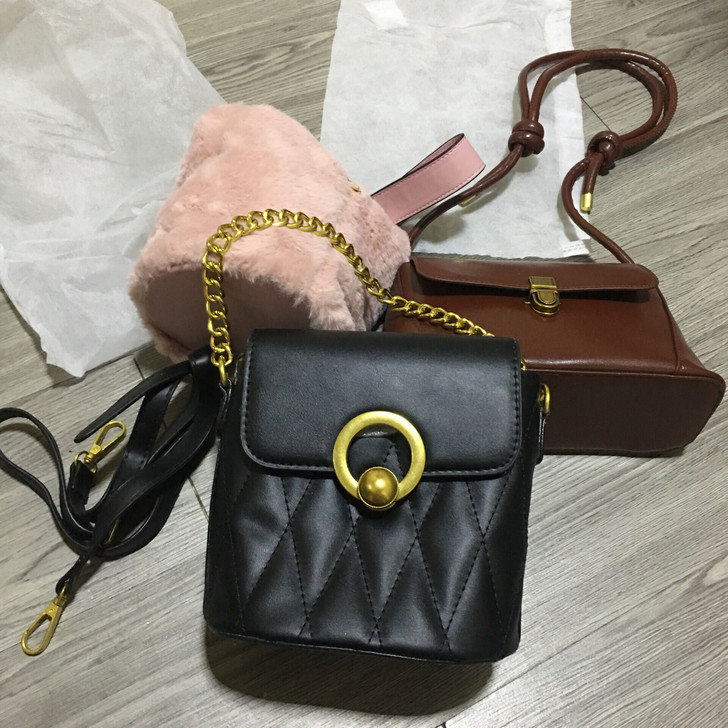 小香风菱格链条包包女2021新款韩式潮百搭...