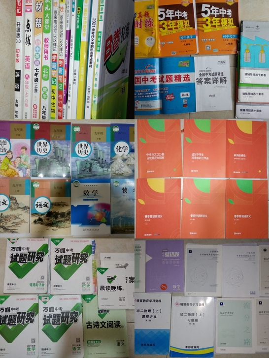 初中课本、习题(全新)、教辅书,用不上了,...