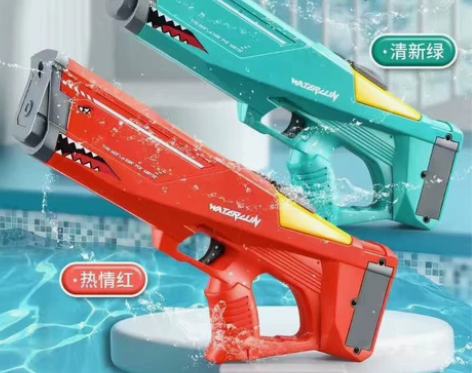 鲨鱼电动喷水枪玩具喷水高压连发打水仗神器沙...
