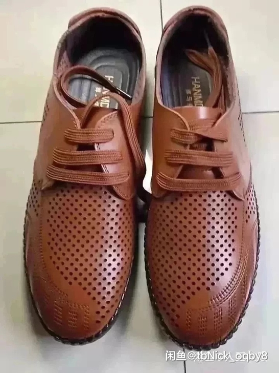 男士真皮皮鞋,(实图拍摄),鞋面镂空设计,...