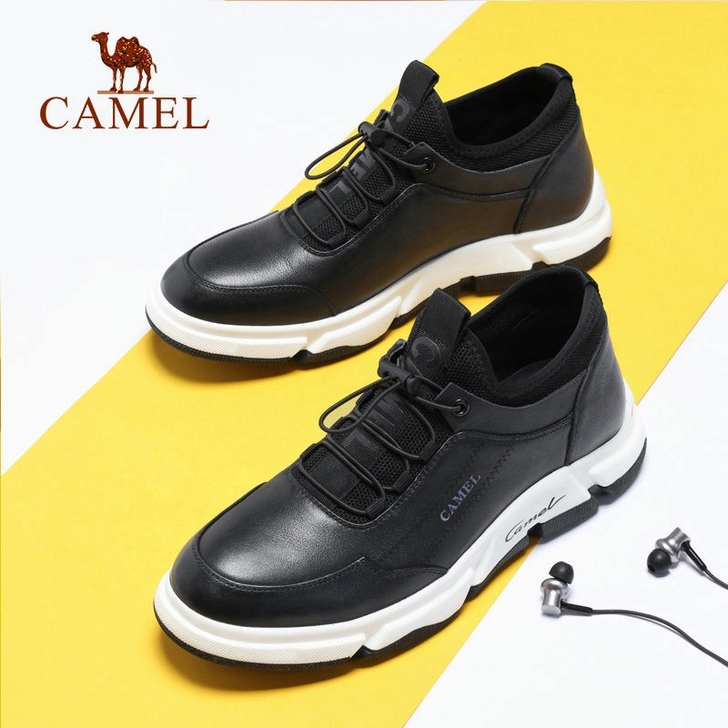 骆驼休闲鞋男鞋春秋真皮鞋子男潮鞋百搭加绒保...