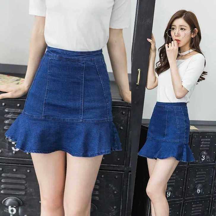 爱依服IEF牛仔A裙爱依服牛仔半身鱼尾裙 ...