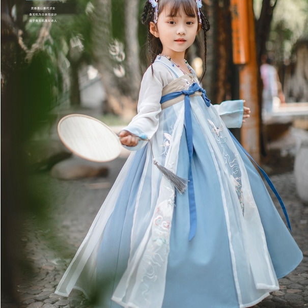 【清货】汉服女童春装2021小蓬莱齐胸连衣...