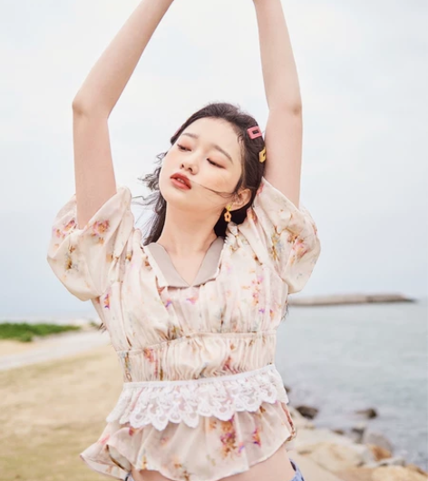 米莱达法式翻领印花雪纺衫女   夏季新款泡...