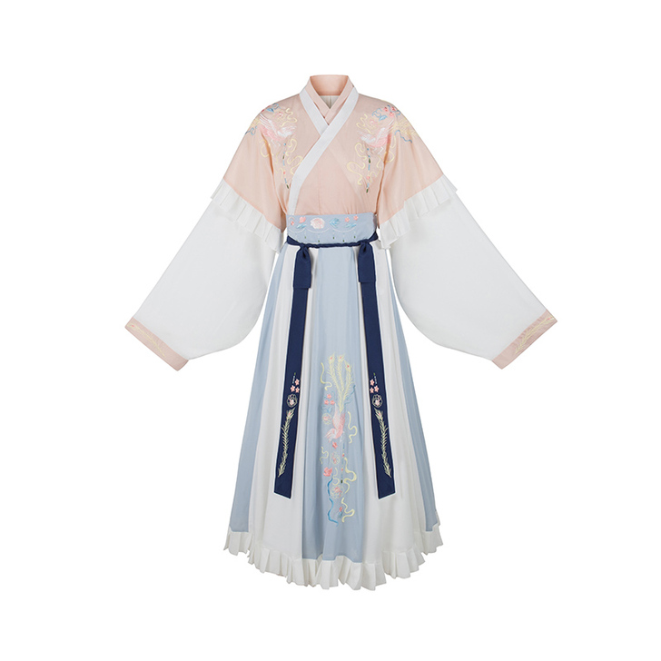 凤于牡丹 墨子研汉服 M码 白色里衣+粉色...