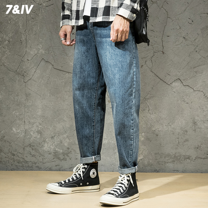 2021牛年春夏新款牛仔裤男直筒宽松潮流百...