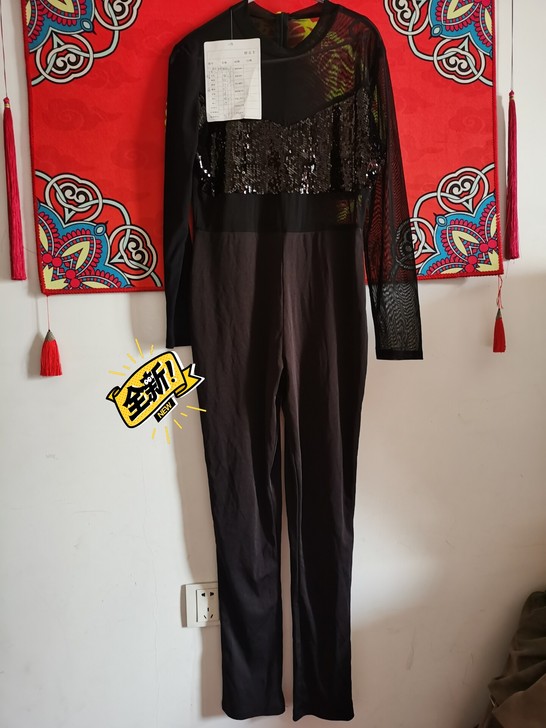 全新黑色亮片连体裤