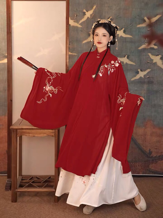 艺缕【牡丹记】正品汉服袄裙刺绣立领褶裙秋冬...