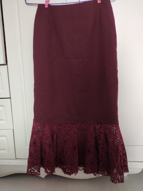 韩国东大门代购修身拼接蕾丝半身裙鱼尾裙