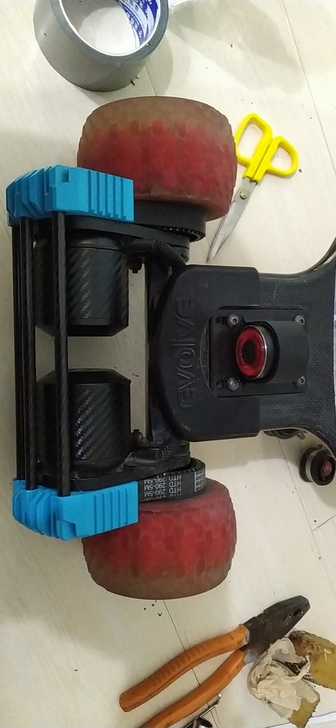 电动滑板3D打印电机保护壳杠碳纤维管