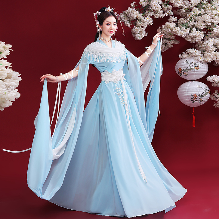 原创古装汉服女中国风飘逸古风合唱团学生古典...