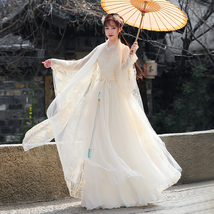 新品原创汉服女古装飘逸超仙中国风襦裙年会舞...