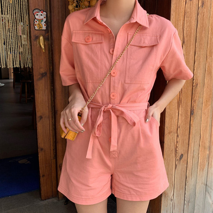 2019春夏直筒高腰连体裤