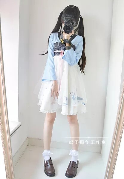 出蝶予原创 轻萝 现货 汉服元素改良中国古...