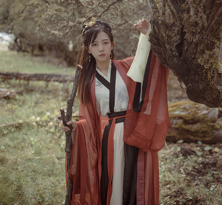 华姿仪赏唯芳 原创设计汉服女装日常印花交领...