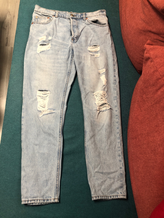 男士破洞牛仔裤