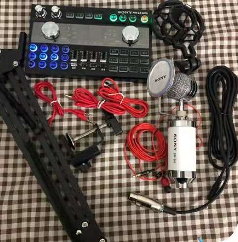 套装声卡索尼直播变声器设备麦克风K唱歌话筒...