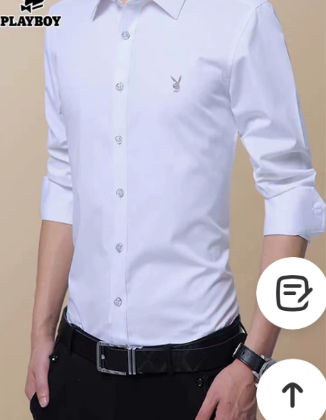 花花公子秋冬商务男士长袖衬衫男韩版修身休闲...