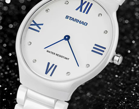 星豪陶瓷手表女白色韩版女士手表防水气质淑女...