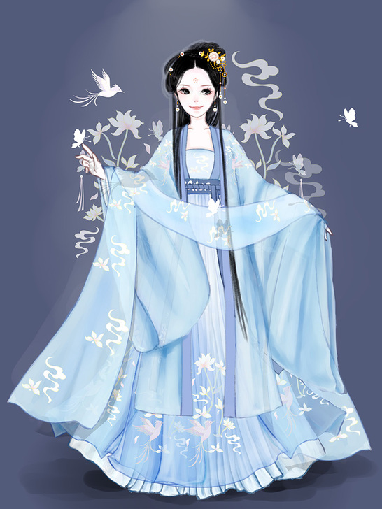 幽兰满堂 墨子研 汉服女中国风齐腰齐胸襦裙...